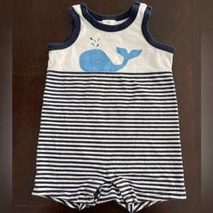 Hanna Andersson boys tank top one piece outfit, size 6-12 mo